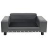 VidaXL Canapé pour Chien Gris 81x43x31 cm Peluche et Similicuir Sofa pour Chat 170953