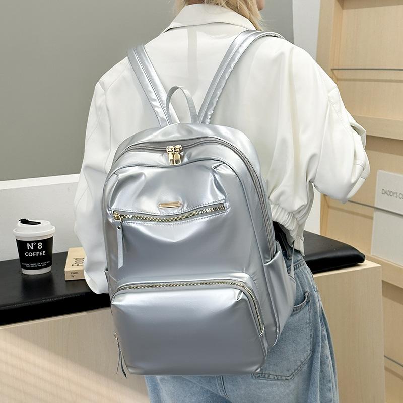 

Women s Backpack Large Capacity Travel Bag Student Computer Backpack срібний
