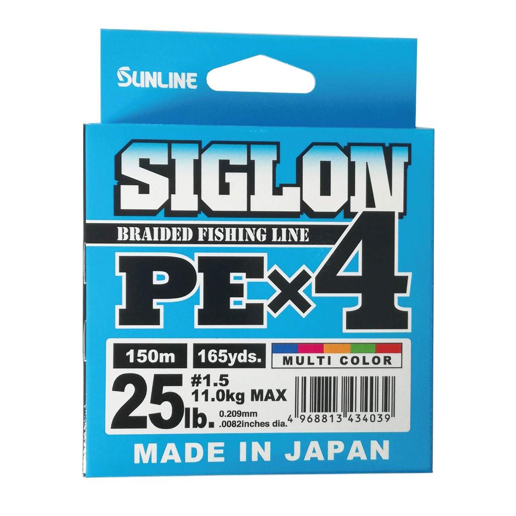 SUNLINE Siglon PEx4 Angelschnur, 150m, 5 Farben, 1.5 Nr., 25LB J