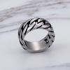 10MM Koreanische Mode Einfache Gliederkette Ring Damen Herren Punk Hip Hop Edelstahl Biker Kette Ring Schmuck Geschenk