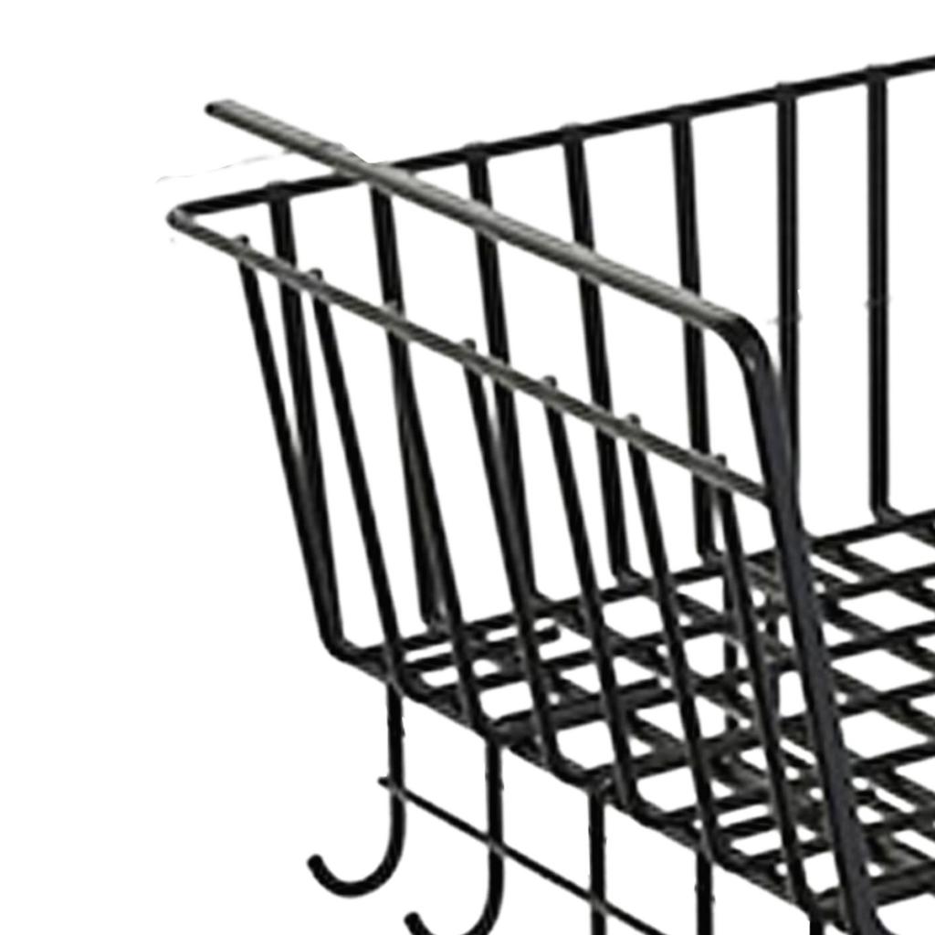 Under Shelf Wire Basket Iron Black Multifunctional Space Saving Under Cabinet Hanging Basket Organizer