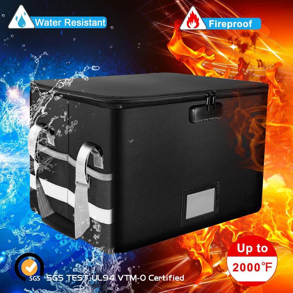 Fireproof Portable Document Bag with Handle – Large Capacity Storage Box for Important Files