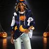 Women's Halloween Printed Hoodie 3/4 Sleeve Pullover Casual Tunic for Party