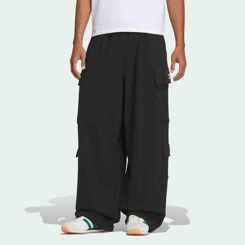 Adidas Originals Bbrtr Pants Lace Solid Color Loose Sports Cargo Pants Unisex Pants Black JN0769