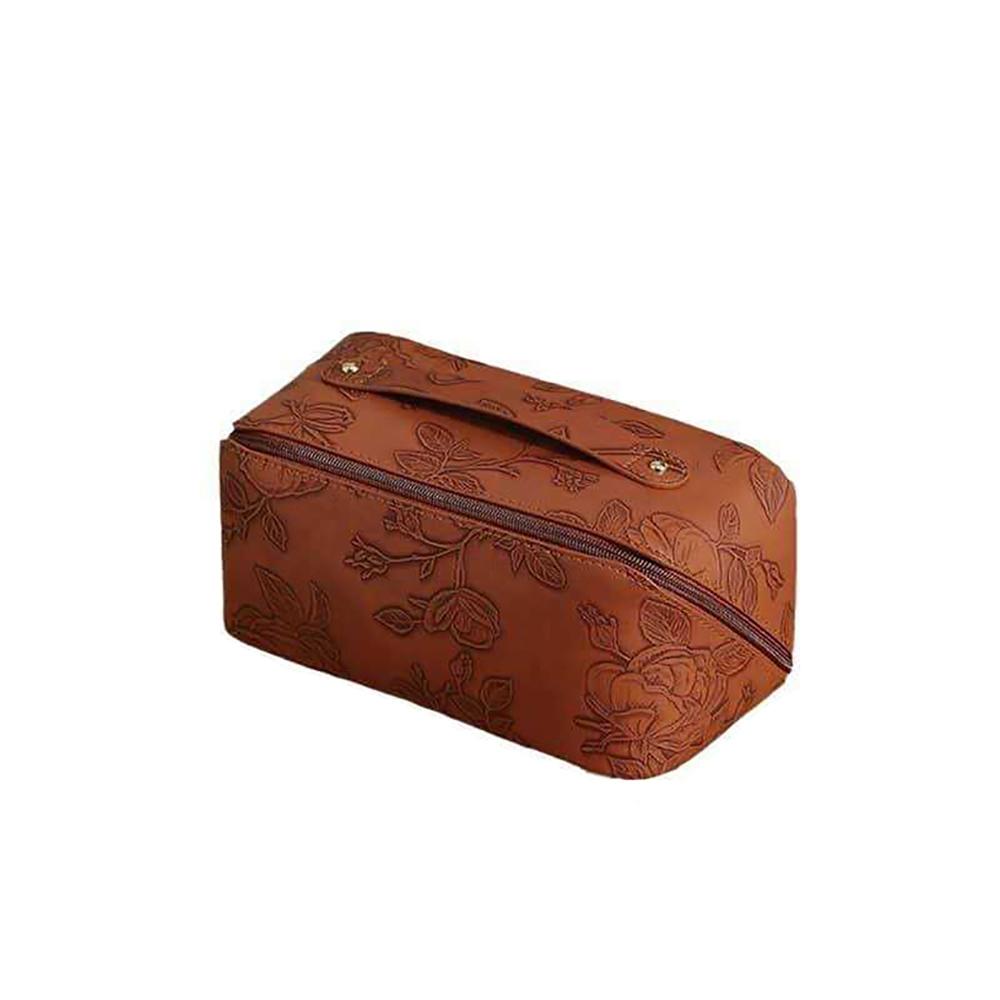 Women Vintage Flower Cosmetic Bag Fashion Portable Waterproof Makeup Orgainzer Pouch Washbag Large Capacity Travel Zipper Bags