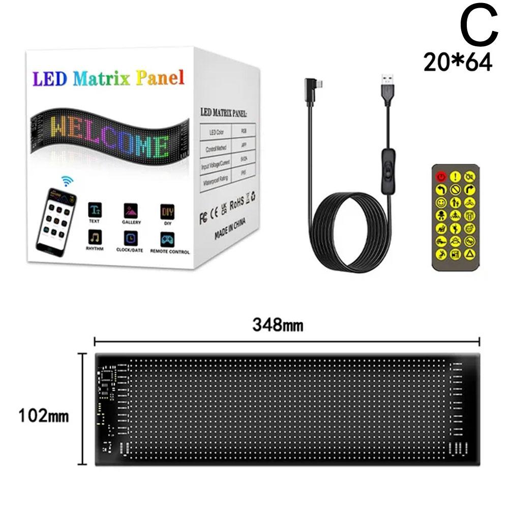 Auto LED Matrix Pixel Panel DIY RGB Beleuchtung Graffiti Scrolling Text Board Windschutzscheibe Werbung Bildschirm Bluetooth APP Steuerung