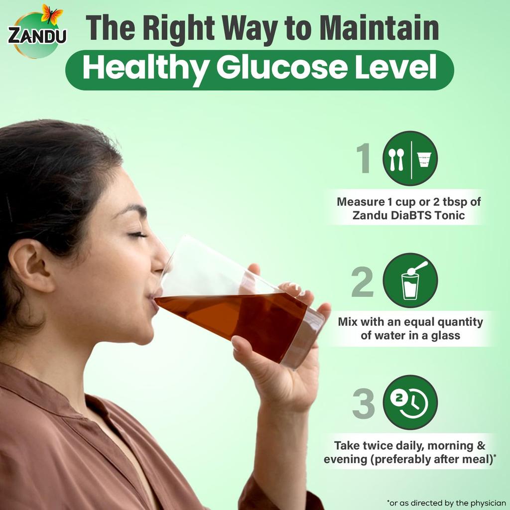 Zandu Dia-BTS Tonic 650 ML Ayurvedic Herbal Health Drink for Natural Metabolic Support and Wellness Boost