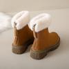 Snow Boots Women's Autumn and Winter New Round Head Large Size Thick Heel Velvet Warm Zipper Comfortable Cotton Shoes