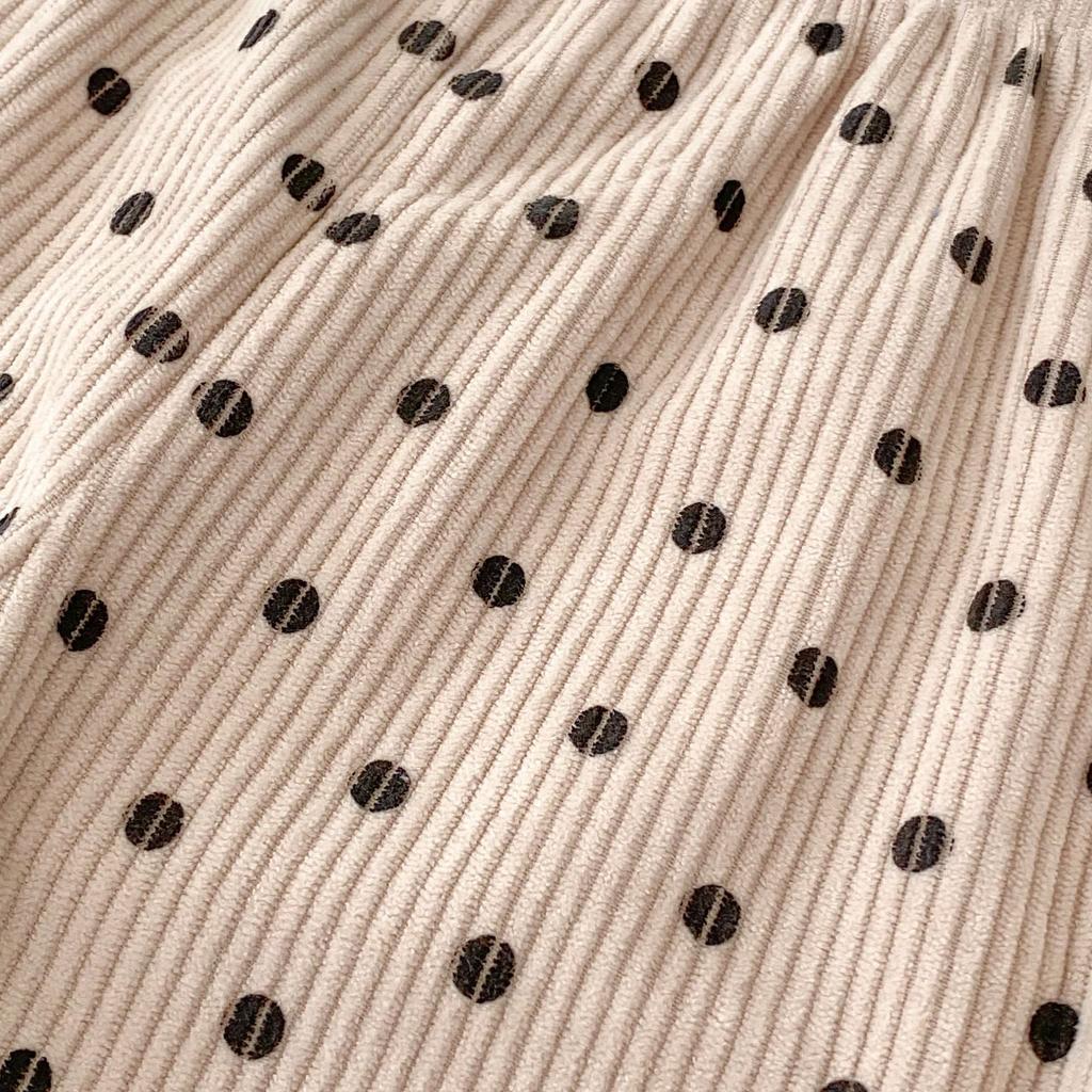 2025 Autumn Baby Pants Boys and Girls Korean Version Loose Polka Dot Corduroy Fashion Casual Sports Pants