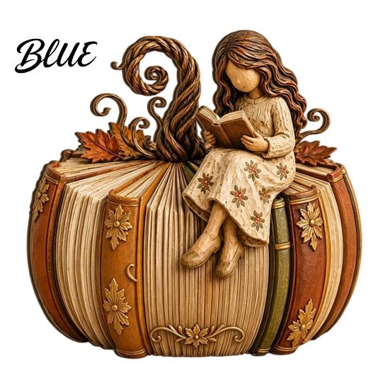 Bookish Gifts for Women Wooden Reading Girl Figurine Book Lovers, Personalized Desktop Bookshelf Decor with Ornaments Stacked Design Home Library