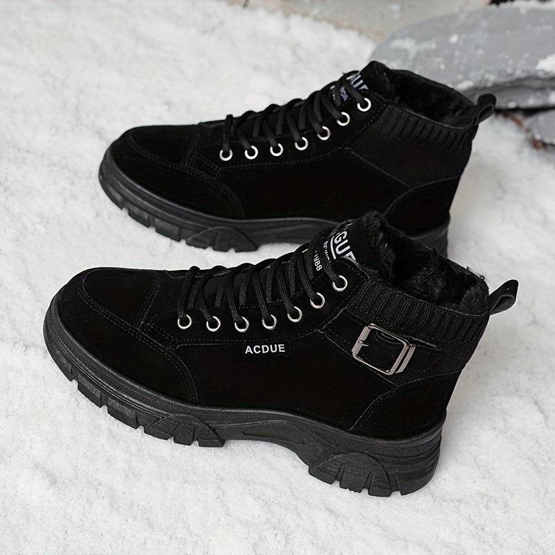 [Warm Winter Boots] Warm, Durable Women's Winter Ankle Boots with Thick Rubber Sole, PU Upper & Breathable Fabric Lining - Versatile for Cold Weather
