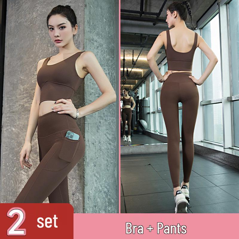 High-End Women s Yoga & Fitness Set: Shockproof Sports Bra & Summer Outfit L