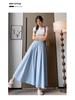 Yamamoto Women's High Waist A-Line Midi Culottes - Summer 2025 Ice Silk Casual Wide Leg Pants