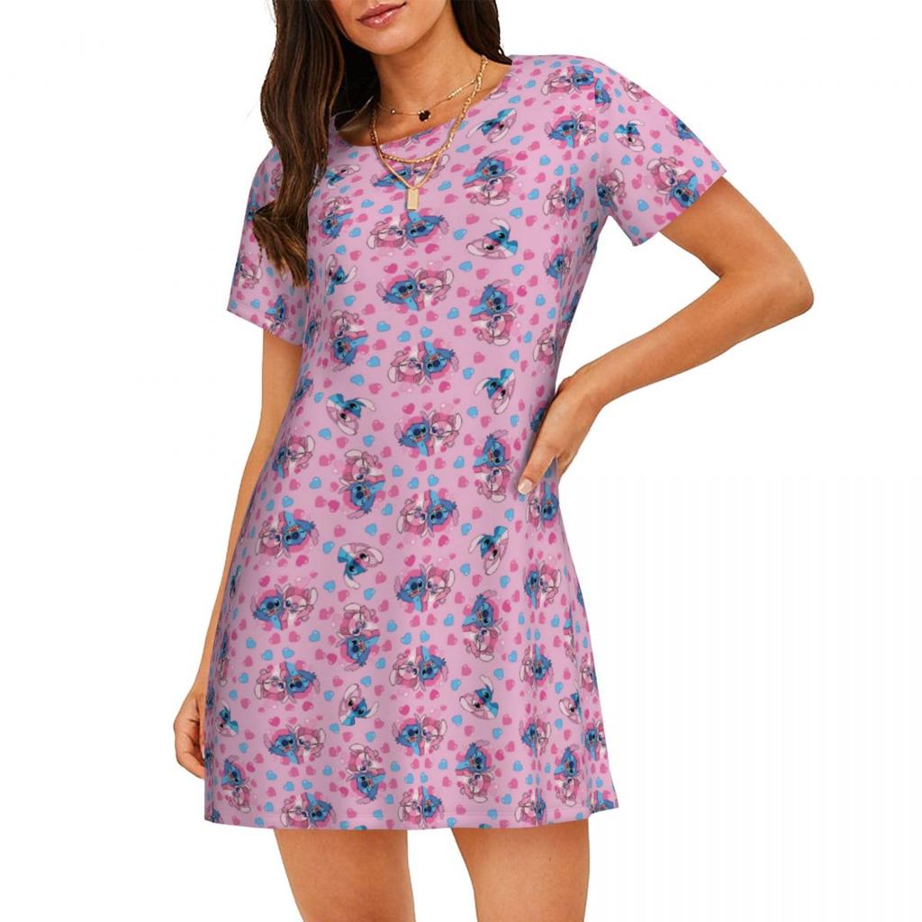Casual Loose Crew Neck Women's Fashion Print Casual Dresses