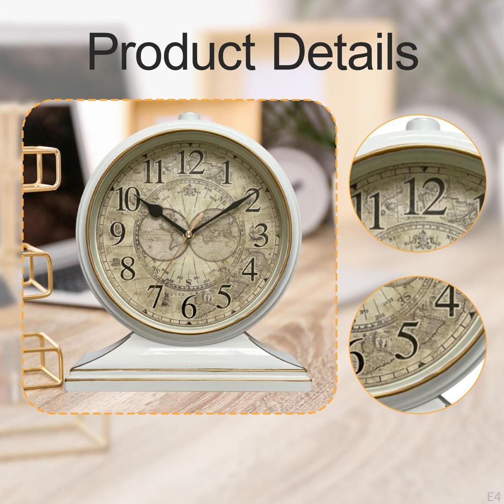 Desk Clock with Retro for Bedroom And Shelf Use