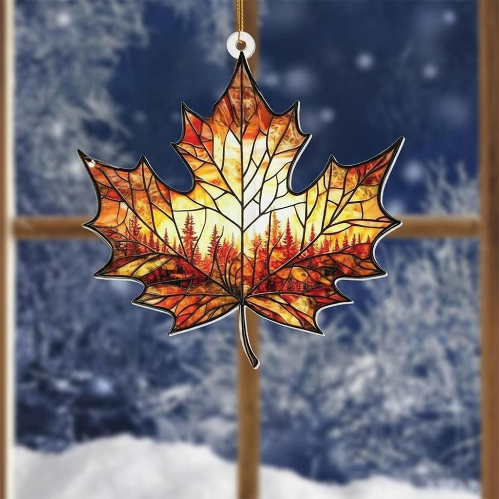 Fall Tree Decorations And Ornaments Suncatcher Leaves Suncatcher Leaves Ornaments For Thanksgiving Party Home Garden Indoor