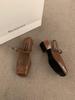 Design sense niche French retro square head Mary Jane shoes fairy style thick heel bag head sandals empty single shoes