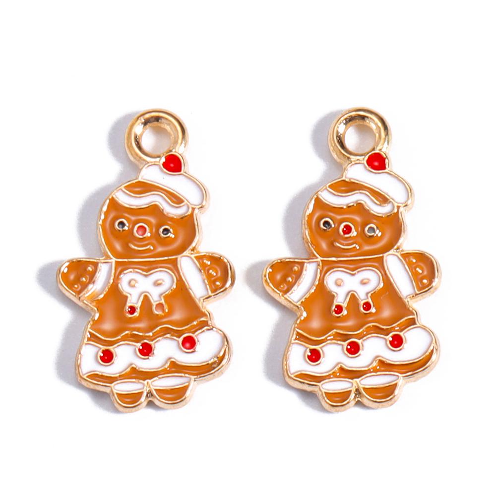 Enamel Christmas Charms Christmas Elk Gift Snowman Santa Claus Pendant for Diy Necklace Earring Jewelry Making Accessories