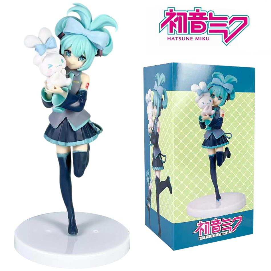 Fashnics 20Cm Anime Hatsune Miku X Cinnamoroll Figure Anime Peripheral Collectible Models Decorative Decorations Children Kawaii Gift