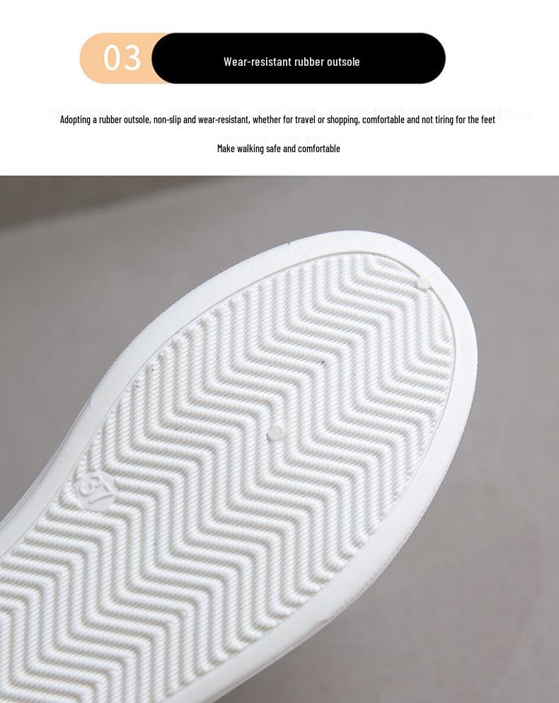 Spring/Summer Women's Korean Style Leather Flats - Versatile, Comfortable, Non-Slip, Breathable, White Casual Shoes