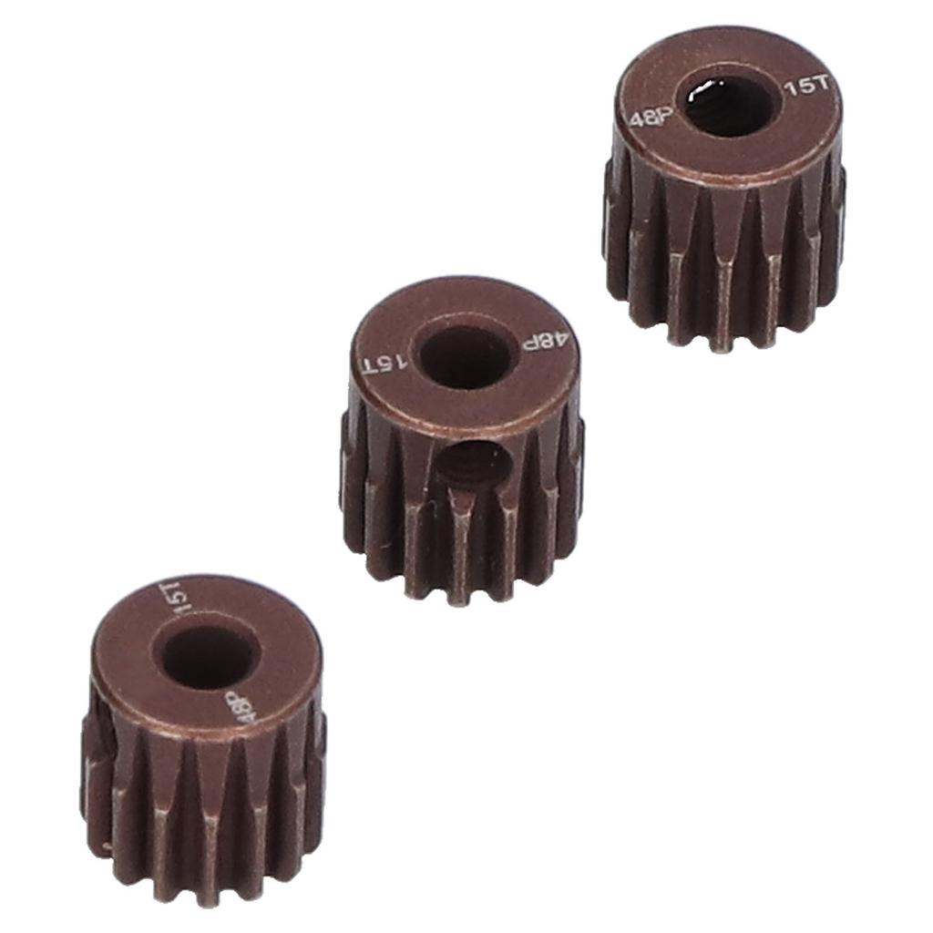 3Pcs 48DP 15T Steel Pinion Gear Set for 110 RC Car 3.175mm Shaft BrushlessBrushed Motor