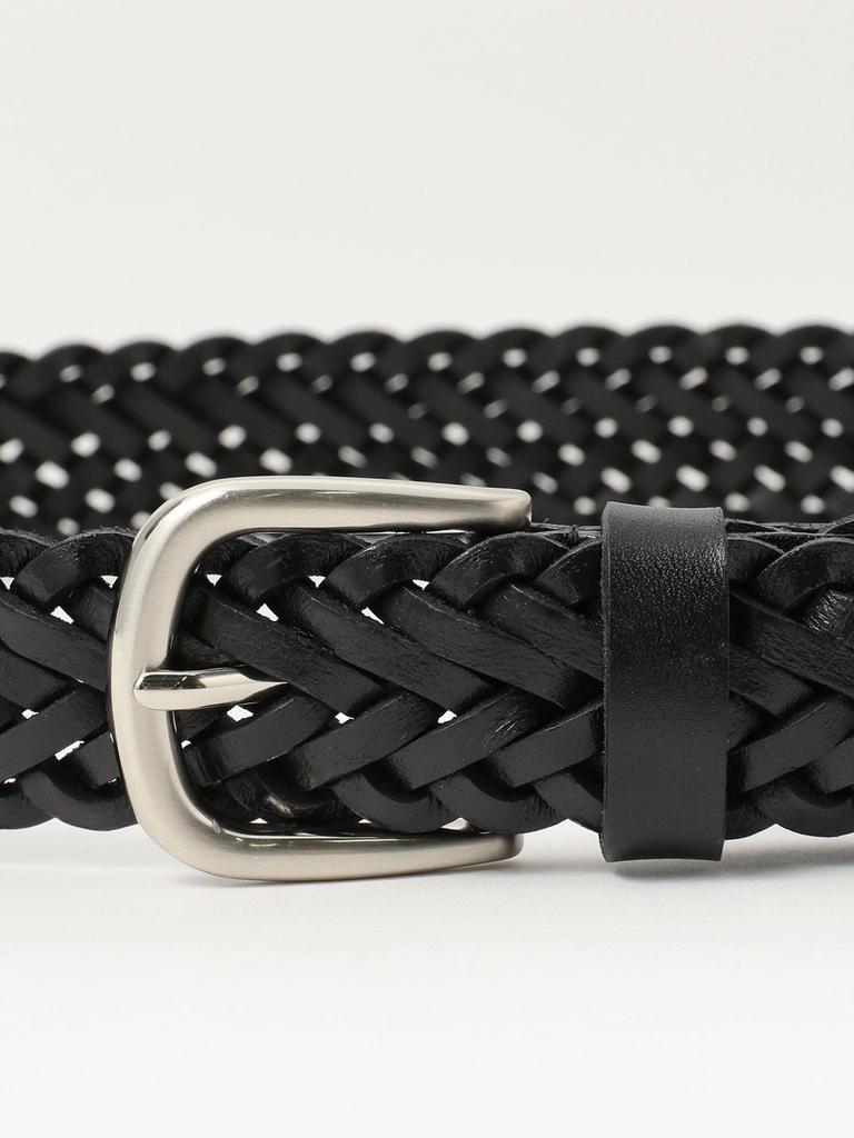 [BEAMS HART] Leather Belt, Leather Mesh Belt, Men's, BLACK, Size M