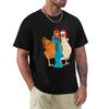 Camiseta Galinhas Bobas de Cachecóis e Gorros de Papai Noel camiseta anime presentes para namorado roupas masculinas