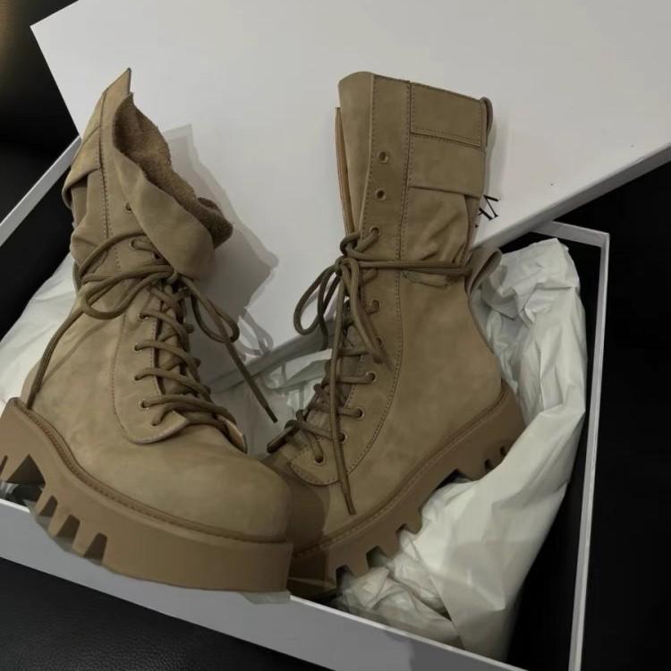 Zhao Ruth Martin Boots Women's New Thick-soled Heightening Short Locomotive Boots Lace-up Short Boots