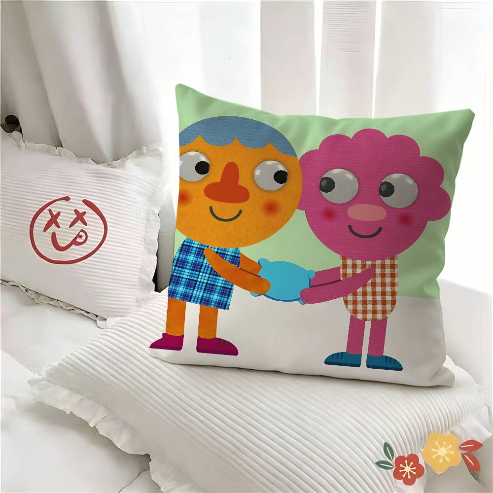 Stück Cartoon Nudel und Freunde Kissenbezug Mode Quadratischer Kissenbezug Schlafzimmer Sofa Raum Ins Dekoration Freizeit