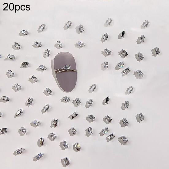 

20 шт. подвески для ногтей сверкающие украшения для ногтей циркониевые конские глаза в форме капли воды стразы ювелирные изделия A серебряный
