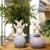 Easters Decorations Bunnies Decors Spring Figurine Table Centerpiece Resin Easters Eggs Rabbit Statue Tabletop Ornament