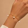 18K Gold Imitation Pearl Bracelet Clip Gold Bead Stainless Steel Chain Simple Thin Chain Commuter Accessories