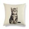 Cute Cat Linen Sofa Cushion Cover - Simple Style, Special Edition 430