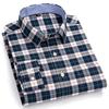 100% Cotton Men's Oxford Shirts Long Sleeve Casual Plaid Soft Regular Fit Formal Dress Shirt Social Blouse Male Clothes S-7XL