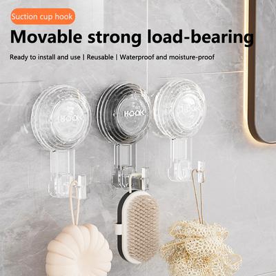 1pc Strong Suction Cup Hook With No Punching Hole Vacuum Adhesive On The Back Of Bathroom Door No Trace Wall Adhesive Bathroom