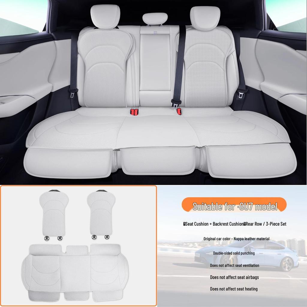 Four Seasons Universal Napa Leather Seat Cover for Xiaomi SU7 - Breathable Protective Cushion Accessory