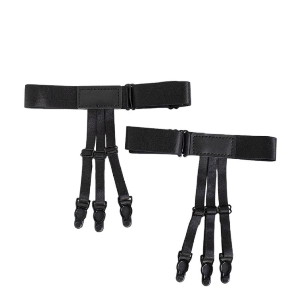 2Pcs Adjustable Shirt Holder Stays Non-Slip Locking Clips Thigh Suspender Garter  Business Accessory 2 pcs merge gourd