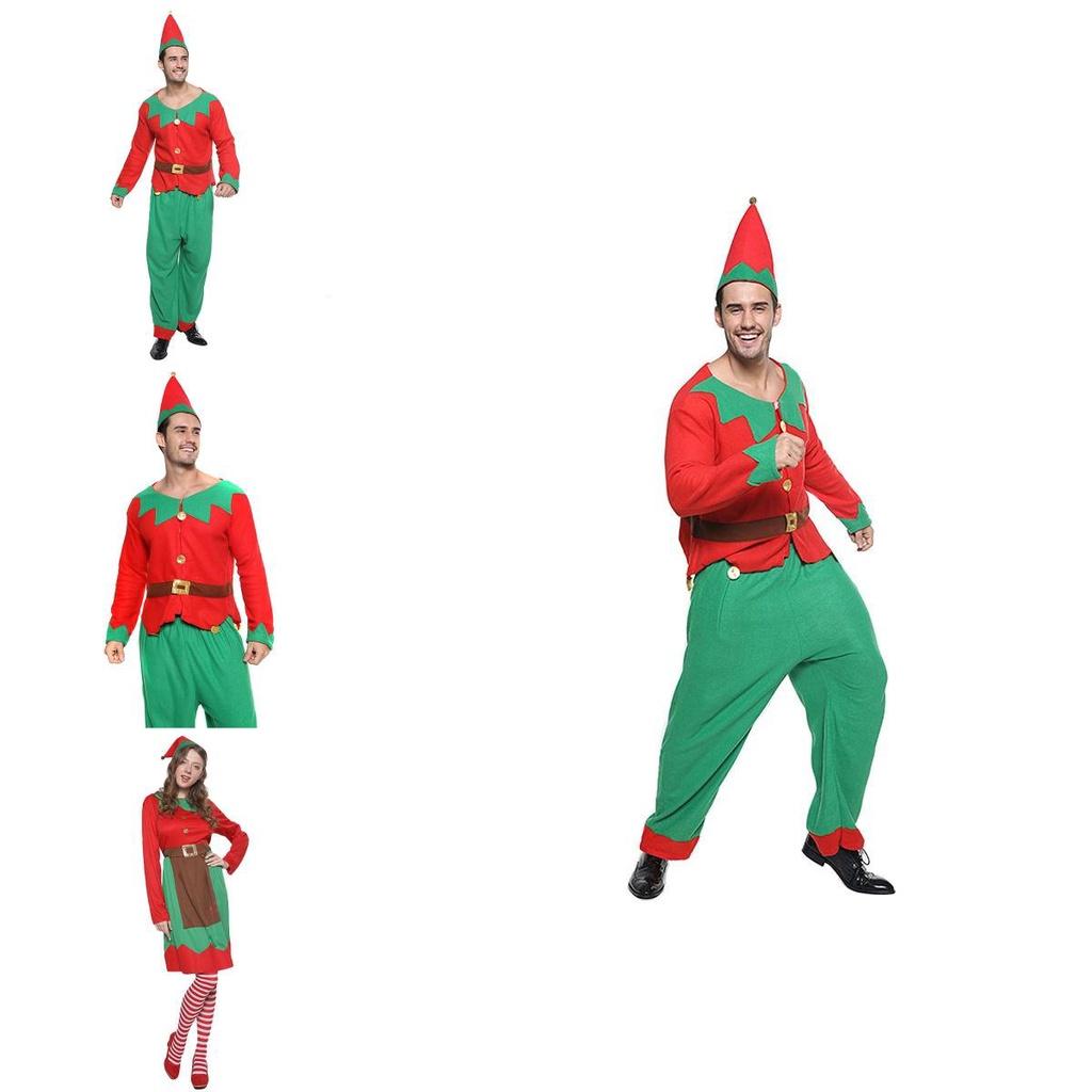 Christmas Elf Cosplay Costume Couple Outfits High Quality Polyester S/m/l