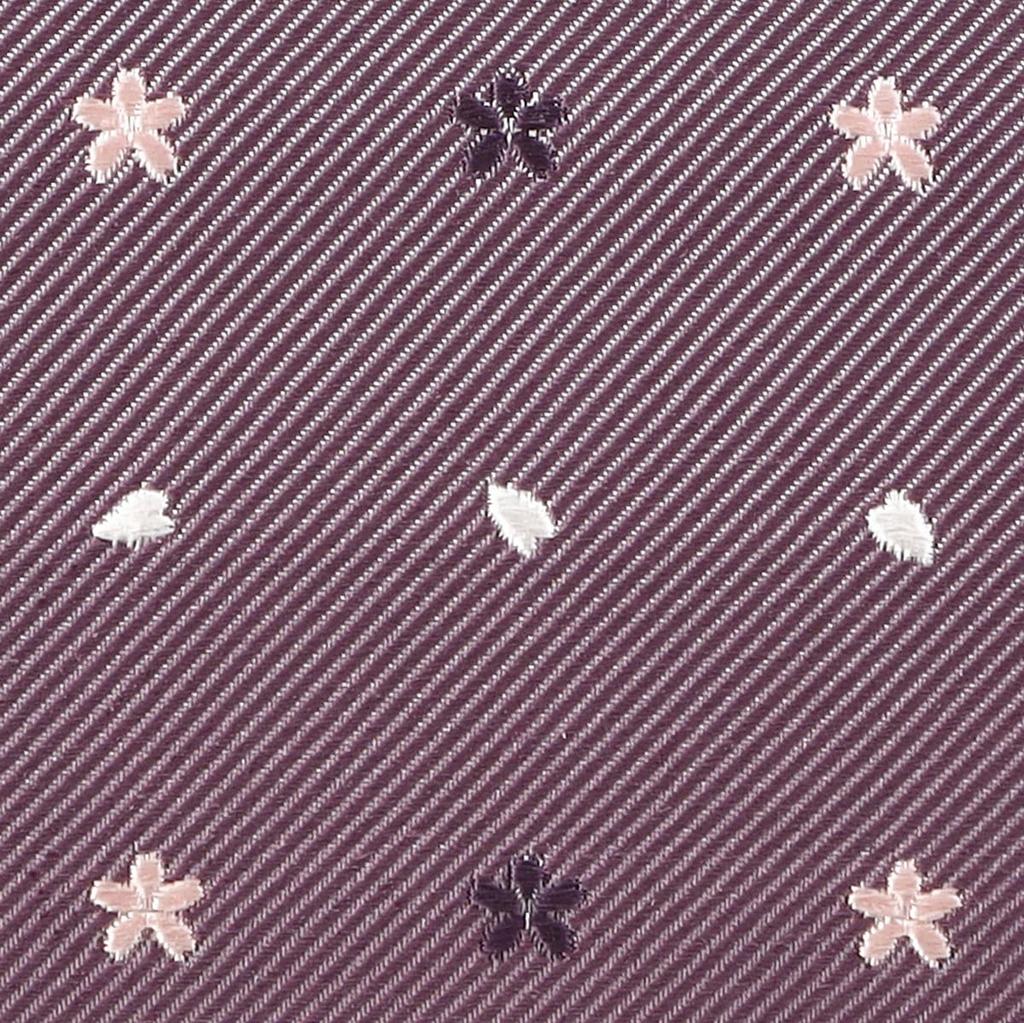 FORTUNA Tokyo Coin Silk with Cherry Blossom Made in Japan Size Sakura Medium Purse/Card Case, Nishijin-ori Pattern, - 15. (Purple),