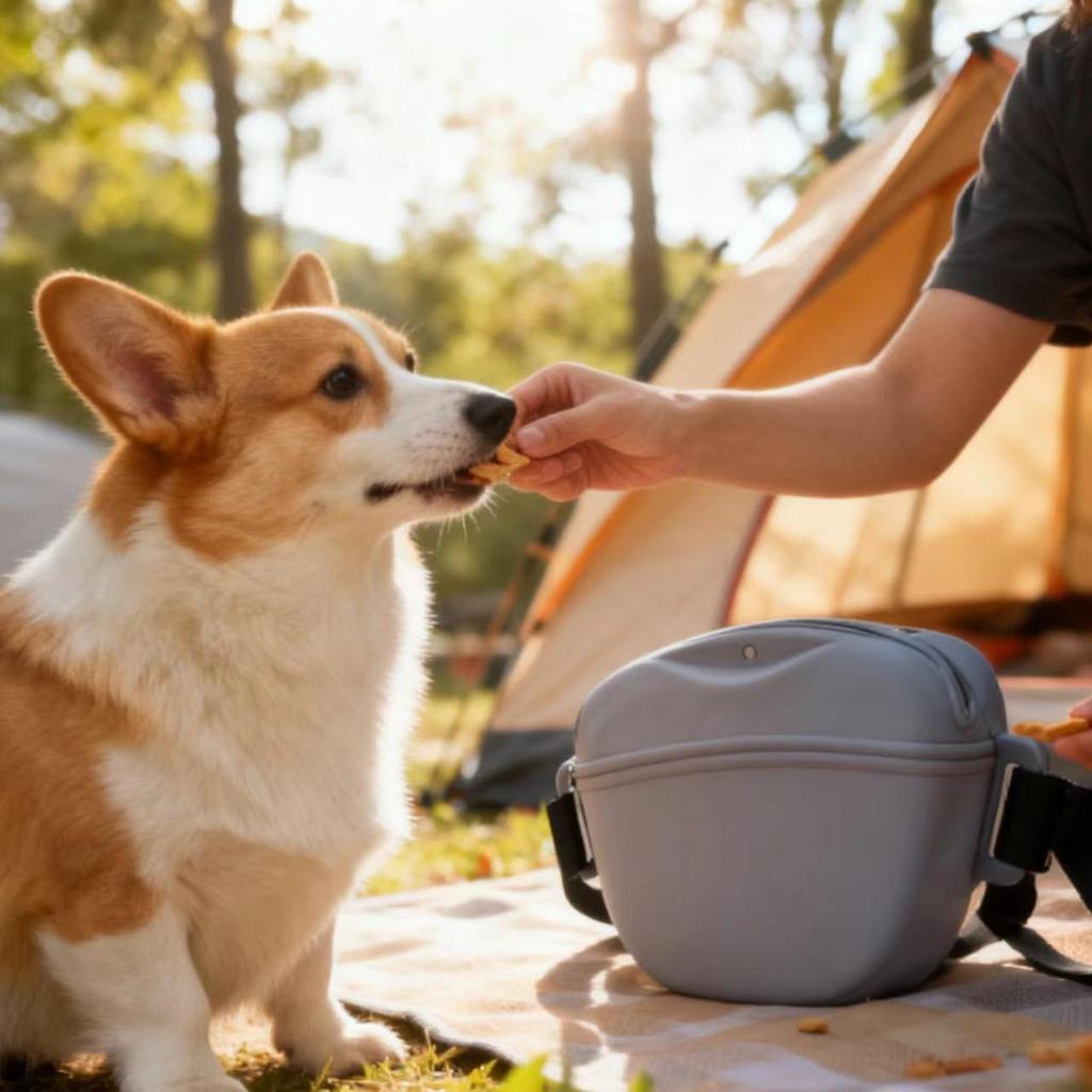 Silicone Pet Treat Bag: Waterproof, Portable Waist Bag for Outdoor Use