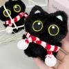 Cute Black Cat Plush Toy Doll Keychain Bag Pendant Charms Kitten Car Keyring Accessories For Women Couples Kawaii Gift