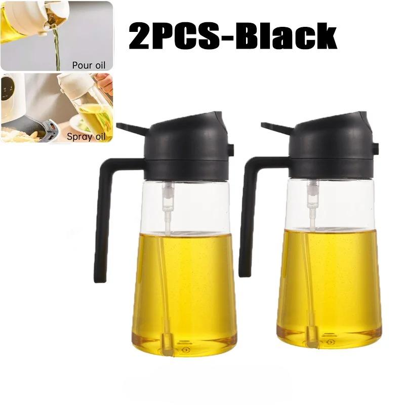 2in1 470ml Plastic Spray Oil Sprayer Bottle Spray Oil Dispenser Oil Jar Cruet BBQ Kitchen Baking Roasting Picnic Kitchen Tool