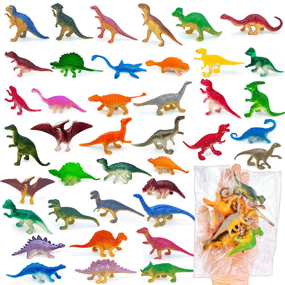 12/24pcs Simulated Dinosaur Model Toy Set Children's Party Gift Birthday Carnival Prize DIY Styling Desktop Decoration Ornaments
