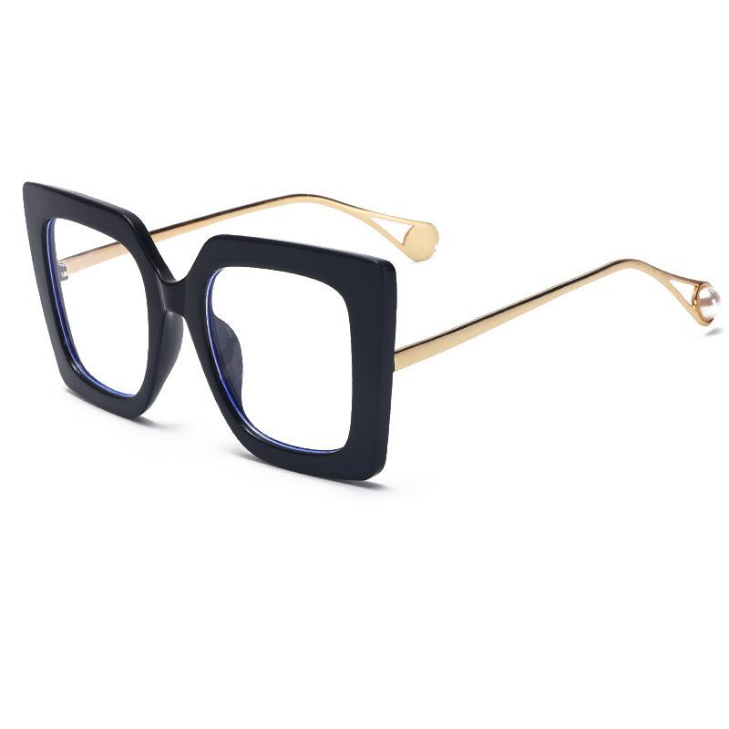 

New Fashion Glasses Frame Square Anti-blue Light Women s Large Square Flat Mirror Trend Glasses Frame 1916