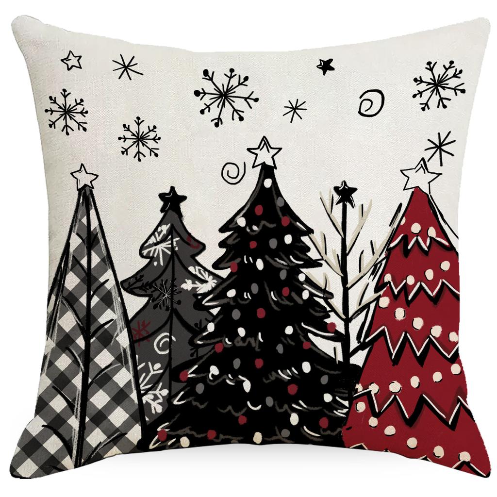 New Christmas Tree Gift Box Red Christmas Pillowcase Home Sofa Cushion Bedroom Pillow