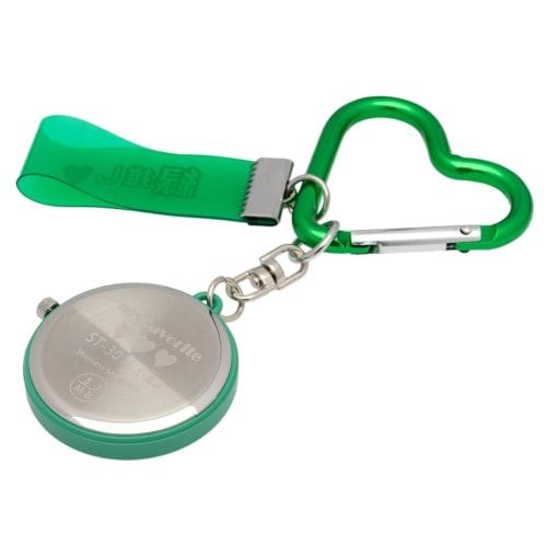 Fieldwork Women's Analog Pocket Watch with Carabiner Charm, Keychain Watch, Green, ST301-4