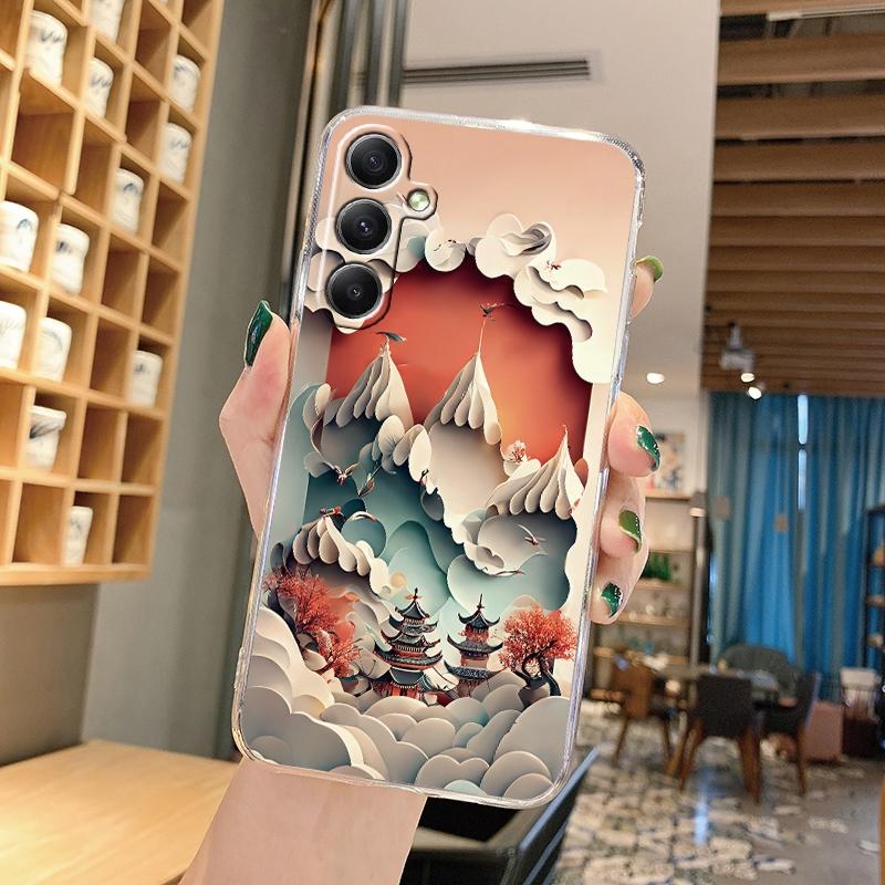 

Модный узорчатый мягкий прозрачный силиконовый чехол для Samsung A55 A35 M35 S24 Xiaomi Redmi Note 13 Pro 13C Poco M6 Camera противоударный защитный чехол Samsung Galaxy A11