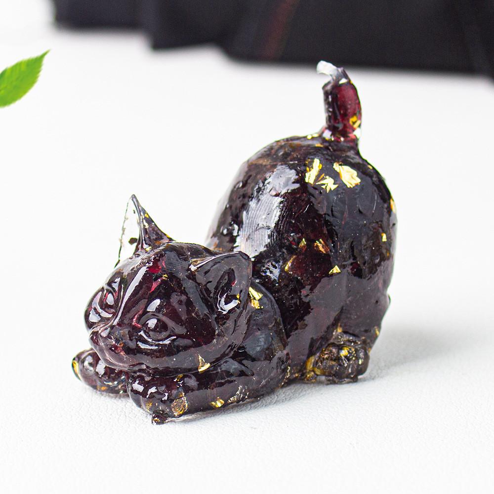 Crystal Resin Cat Figurine With Bright Colors For Home Office Decor And Gift Ideas