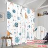 2PCS Digital Printed Curtains, Rocket Astronaut Space Sci-Fi Futuristic, Modern Home Decor Style for Living Room Bedroom Decor