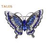 Women Brooch Retro Hollow Butterfly Shape Rhinestone Decor Anti-slip Wear-resistant Suit Coat Collar Hat Scarf Decoration Clothes Pin Prom Party